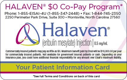 HALAVEN $0 co-pay program HALAVEN $0 co-pay program