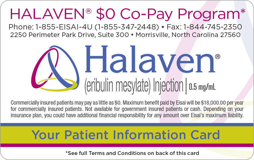 HALAVEN $0 co pay program