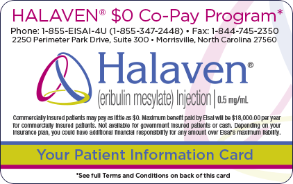 HALAVEN $0 co-pay program